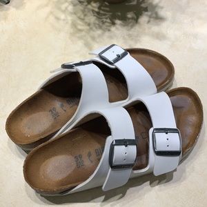 Birkenstock white leather, excellent condition
